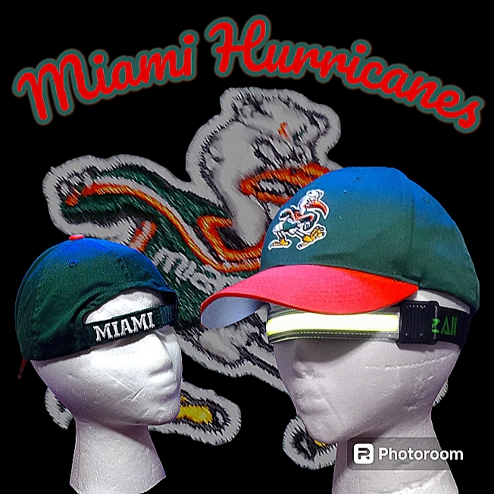 Miami Hurricanes Youth Adjustable Velcro Strap Back Hat, Going YARD™